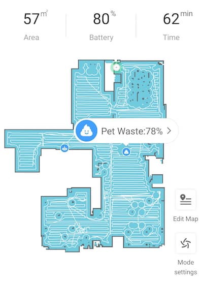 Roborock S6 MaxV map pet poo