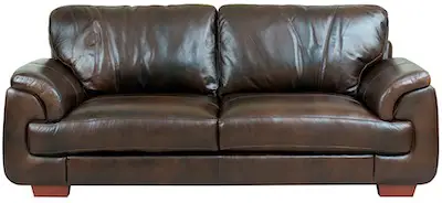 Brown genuine leather sofa